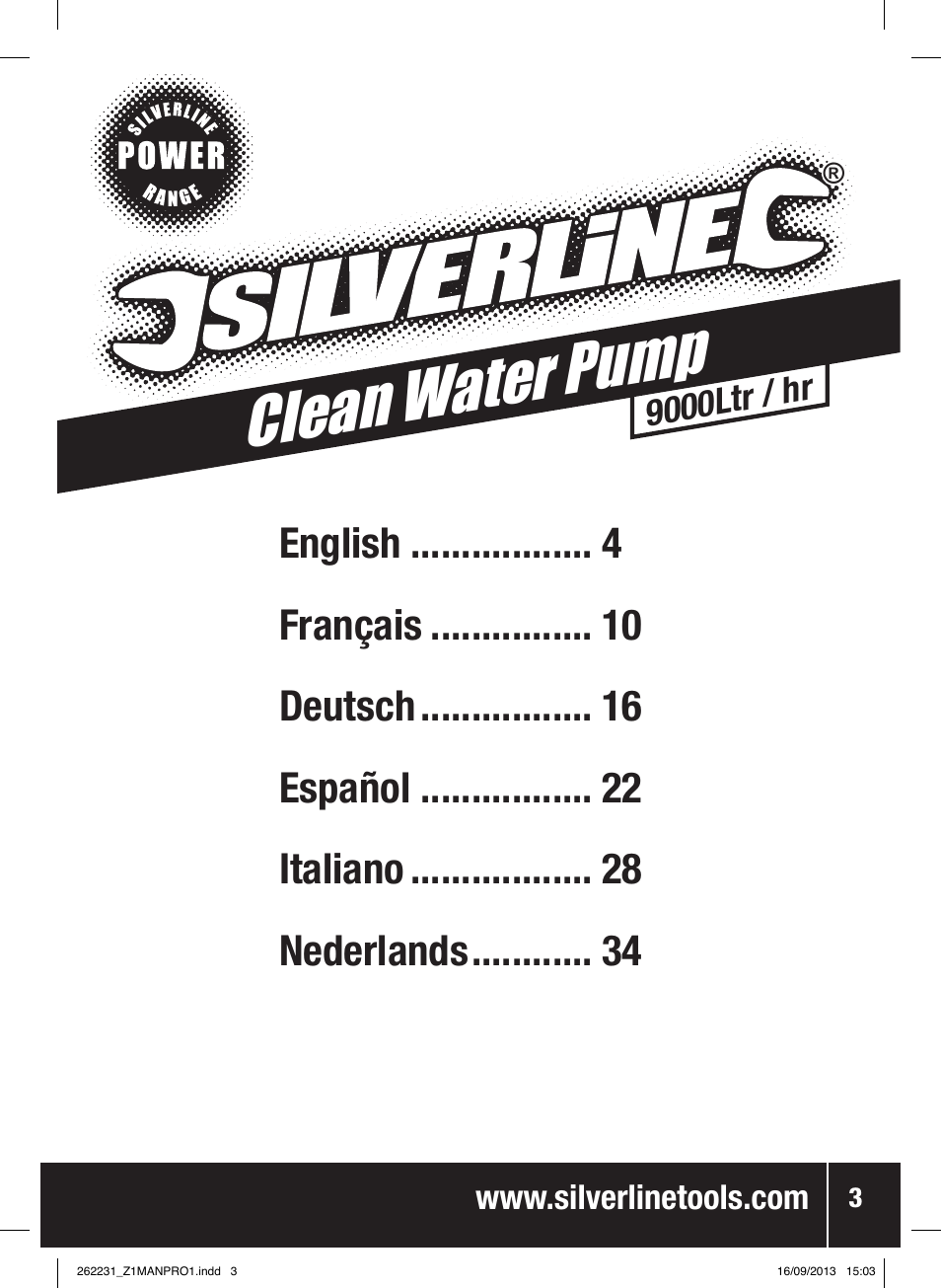 Clean water pump | Silverline 400W Clean Water Pump User Manual | Page 4 / 40