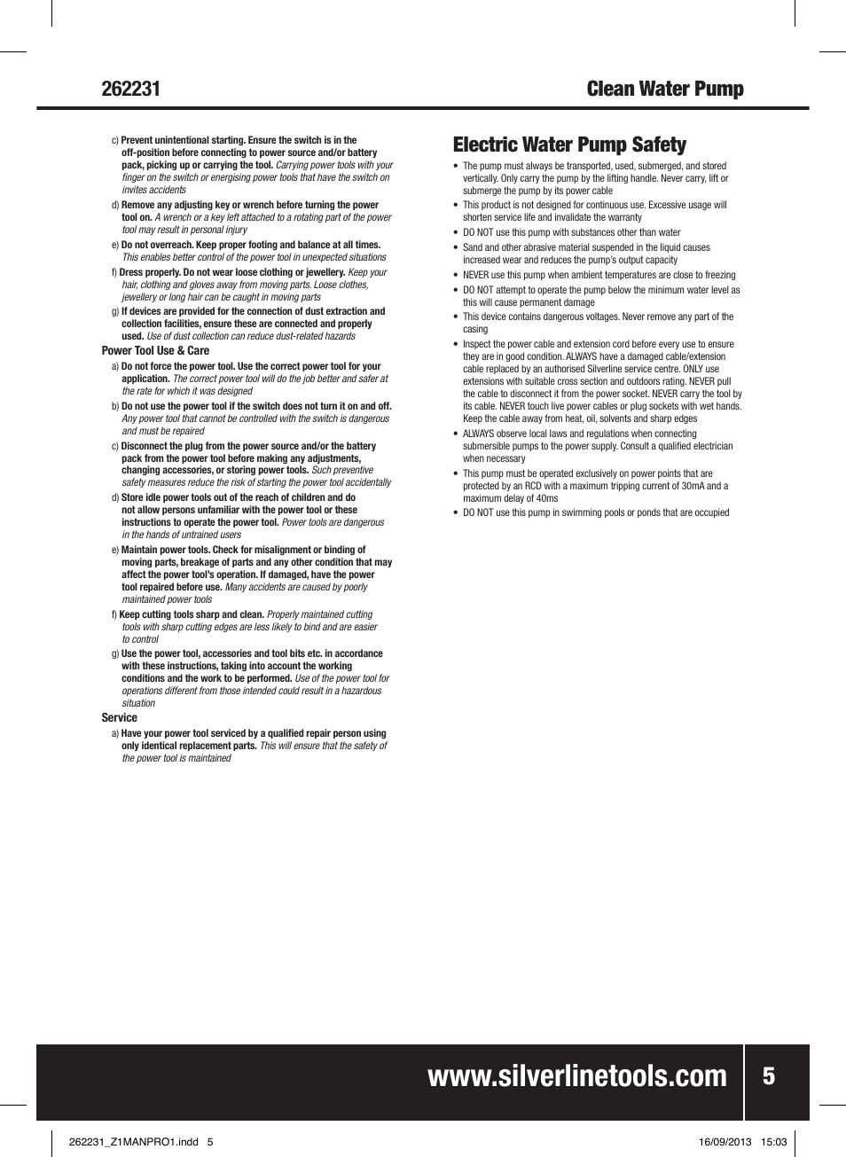 Silverline 400W Clean Water Pump User Manual | Page 6 / 40