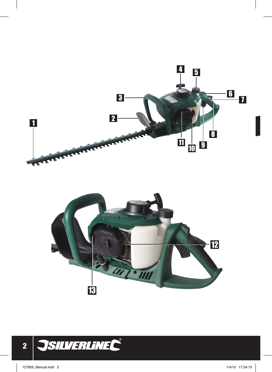 Silverline Hedge Trimmer Petrol 600mm User Manual | Page 3 / 28