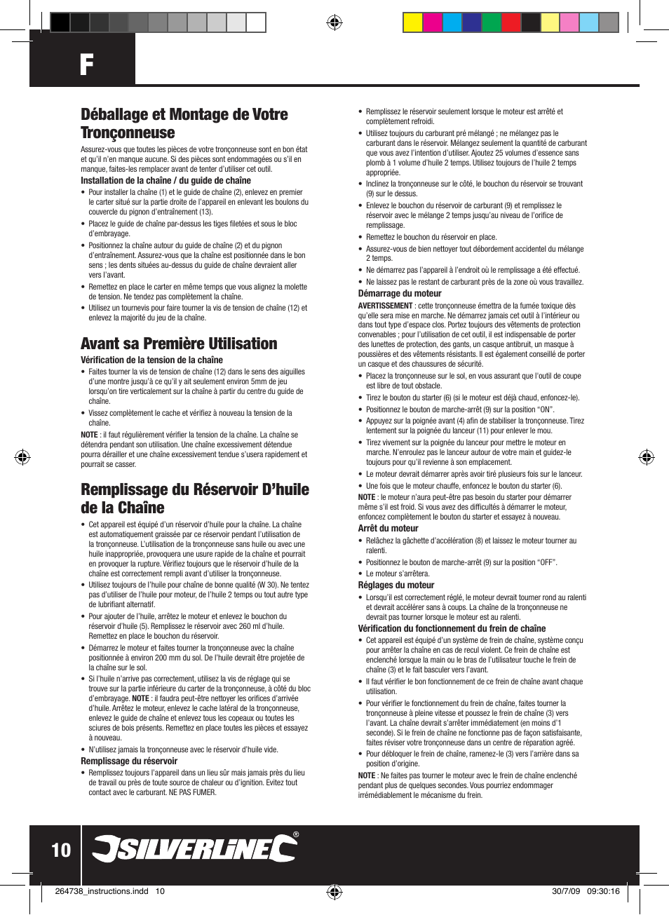 Déballage et montage de votre tronçonneuse, Avant sa première utilisation, Remplissage du réservoir d’huile de la chaîne | Silverline Chainsaw Petrol 480mm User Manual | Page 11 / 28