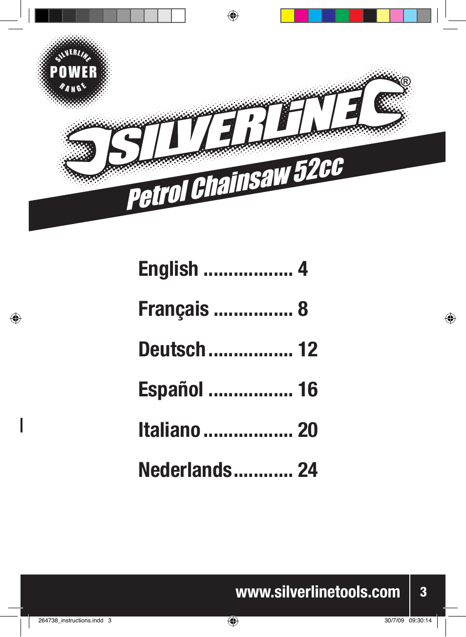 Petrol chainsaw 52cc, Power | Silverline Chainsaw Petrol 480mm User Manual | Page 4 / 28