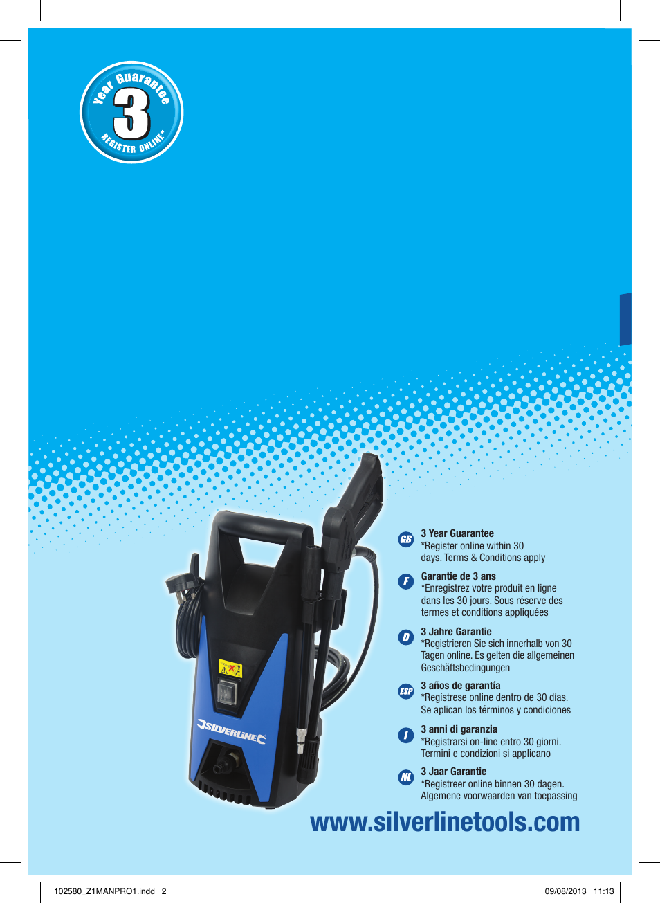 Silverline Pressure Washer 1650W User Manual | 40 pages