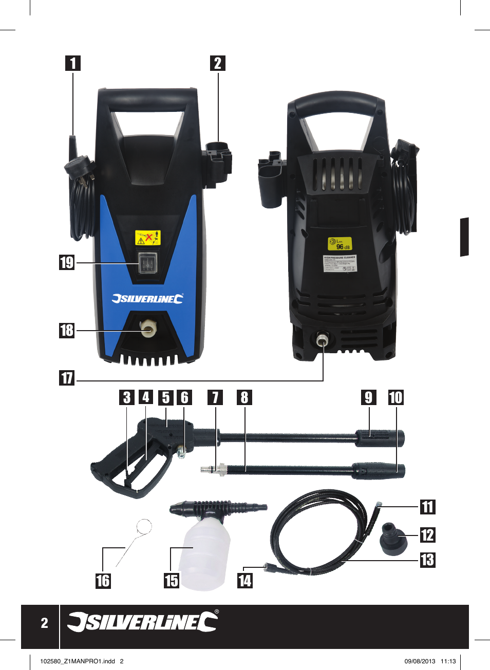 1650w pressure washer | Silverline Pressure Washer 1650W User Manual | Page 3 / 40