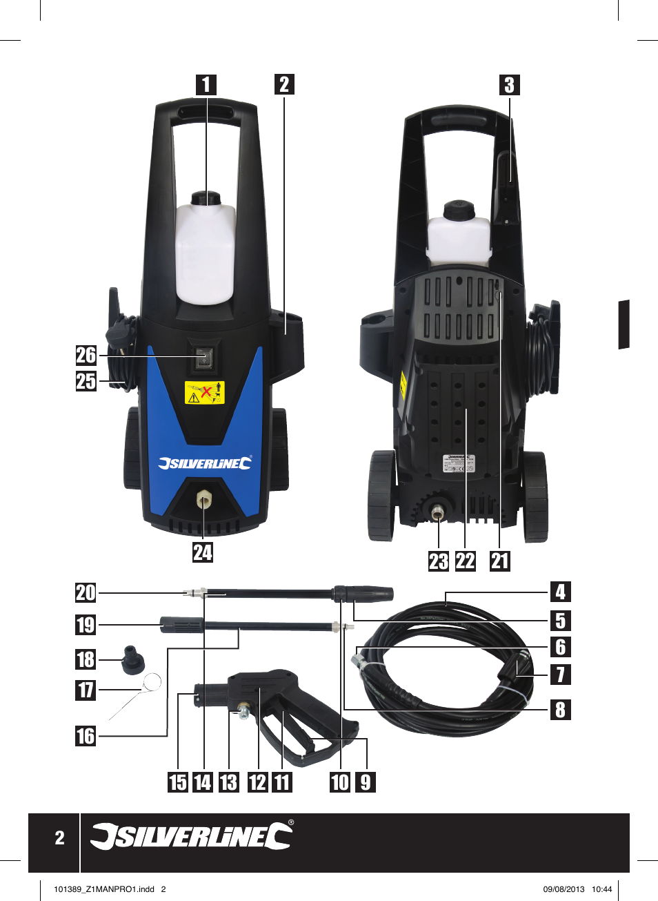 Silverline Pressure Washer 1400W User Manual | Page 3 / 40