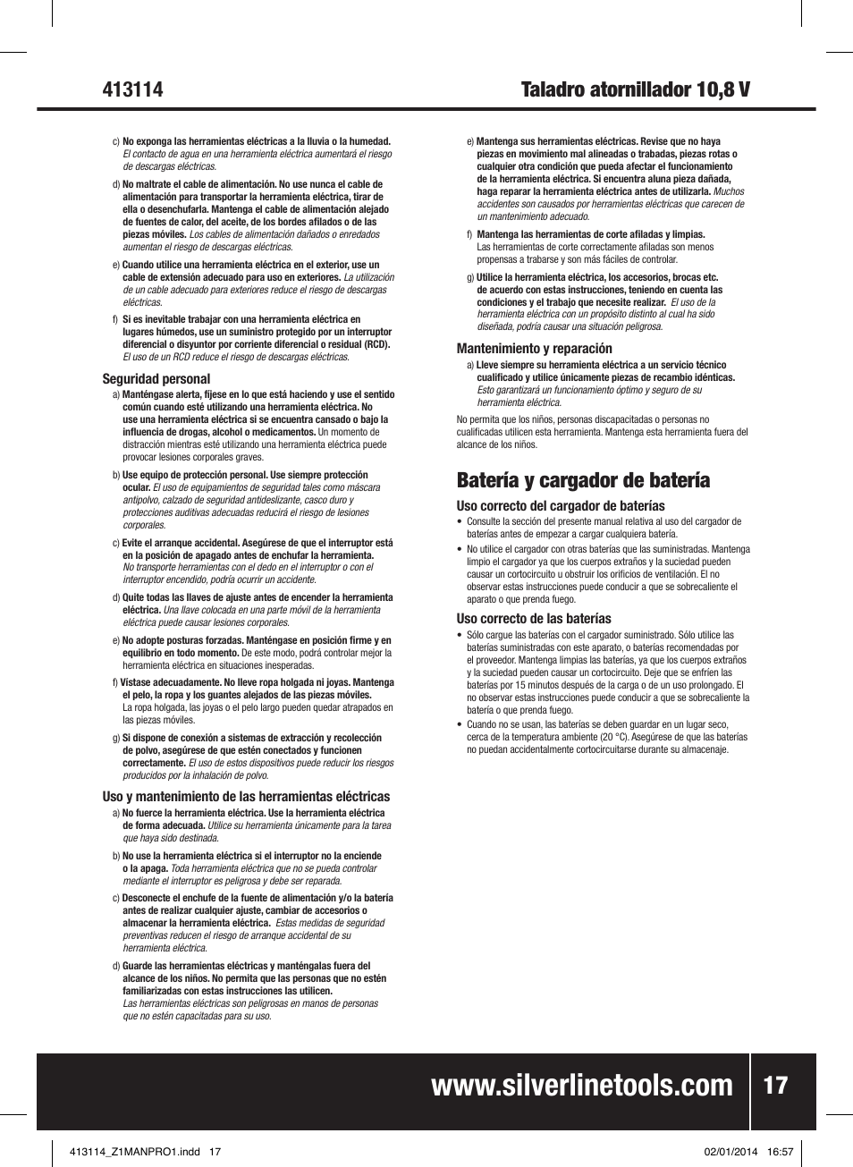 Batería y cargador de batería | Silverline 10.8V Drill Driver User Manual | Page 18 / 28