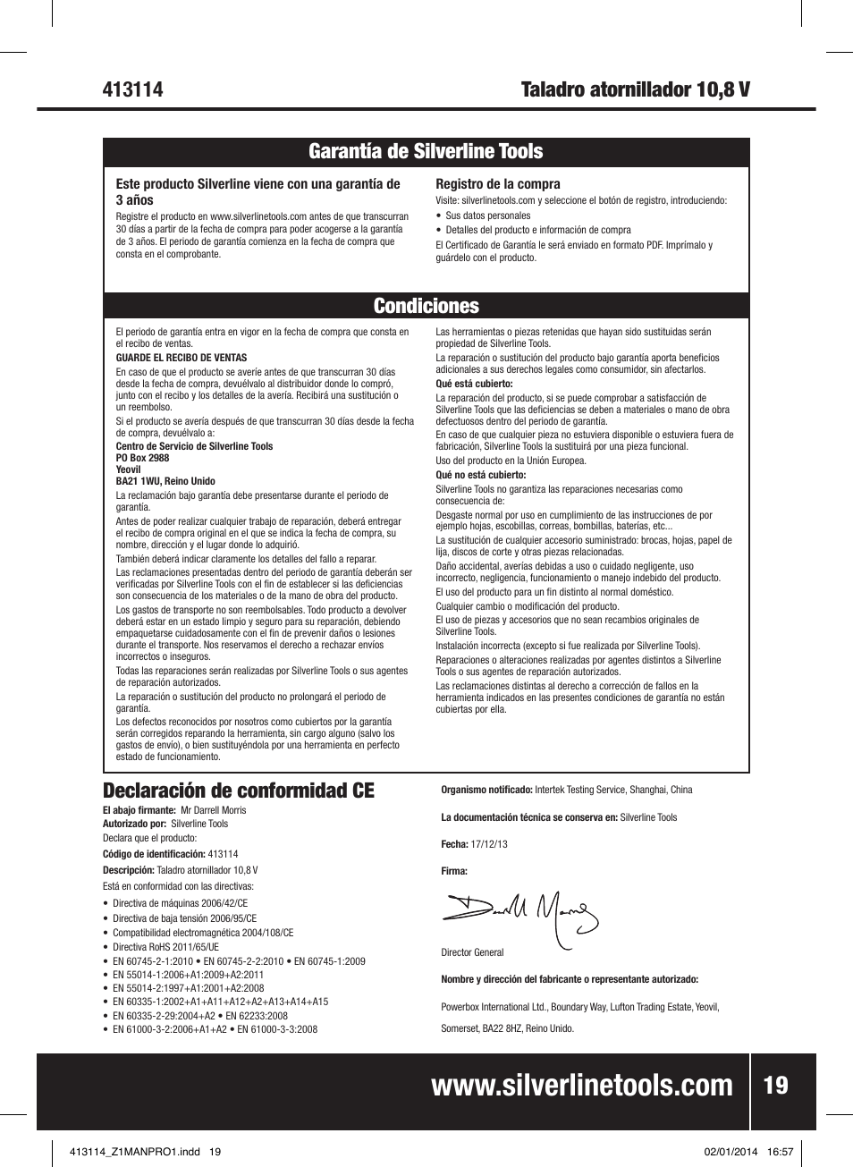 Silverline 10.8V Drill Driver User Manual | Page 20 / 28