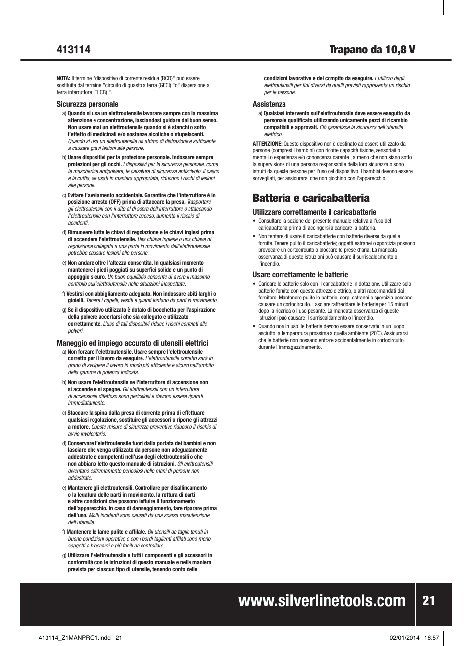 Batteria e caricabatteria | Silverline 10.8V Drill Driver User Manual | Page 22 / 28