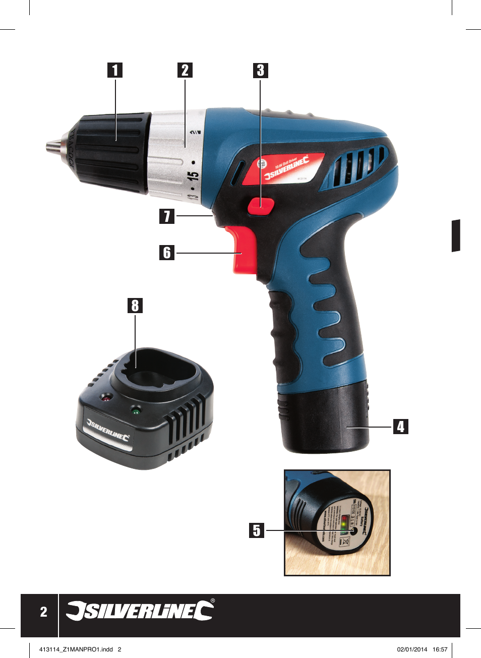 8v drill driver | Silverline 10.8V Drill Driver User Manual | Page 3 / 28