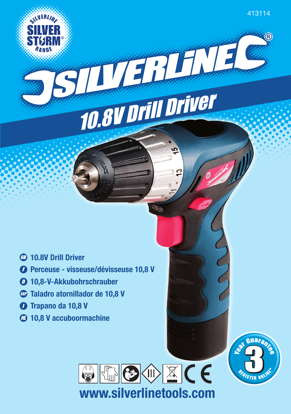 8v drill driver | Silverline 10.8V Twin Pack User Manual | Page 2 / 56