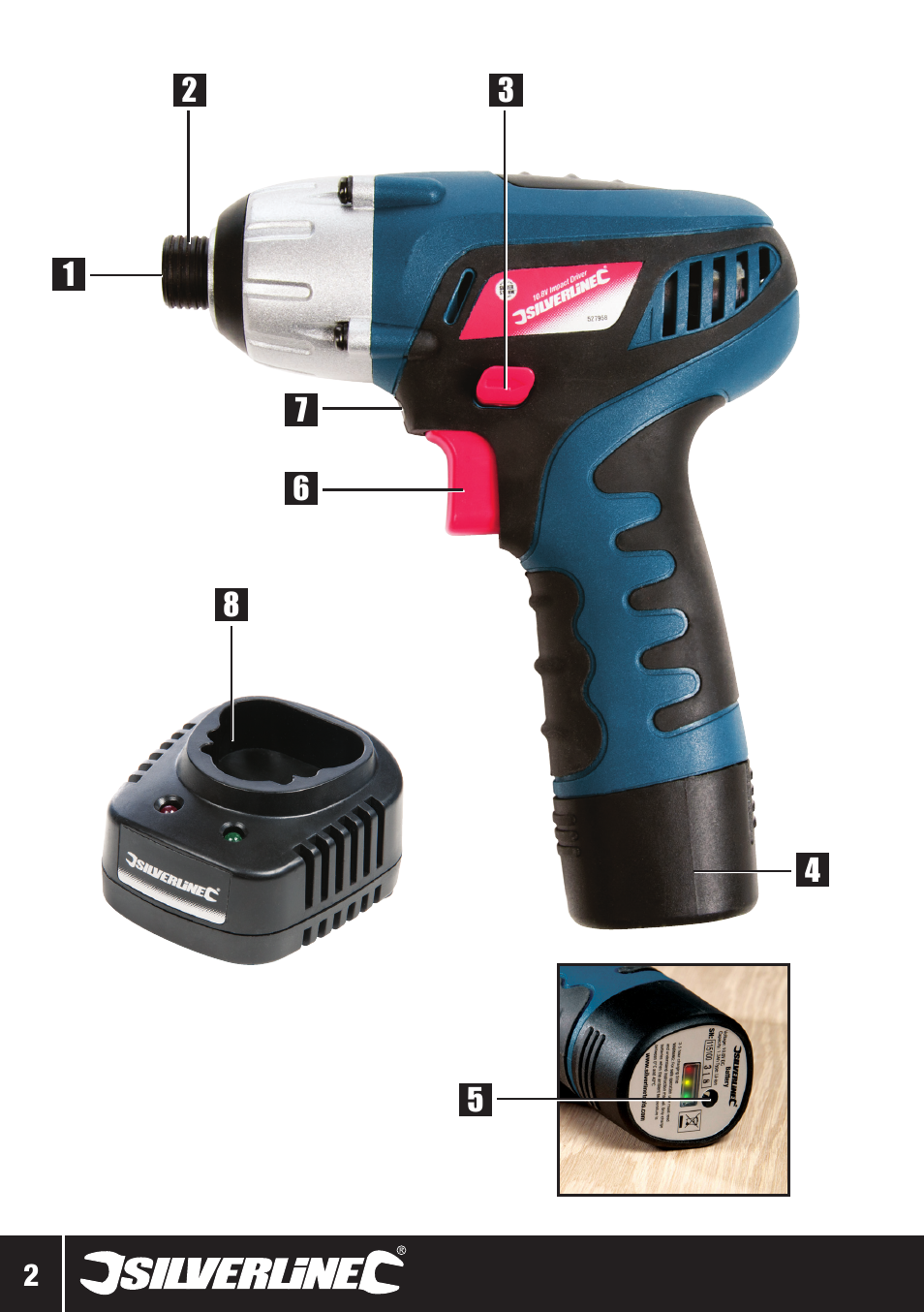 8v impact driver | Silverline 10.8V Twin Pack User Manual | Page 31 / 56