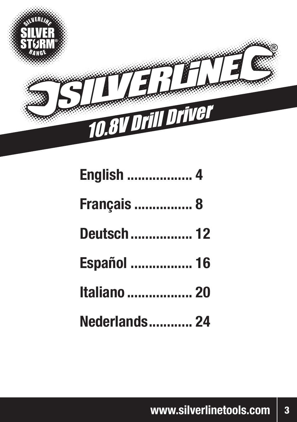 8v drill driver | Silverline 10.8V Twin Pack User Manual | Page 4 / 56