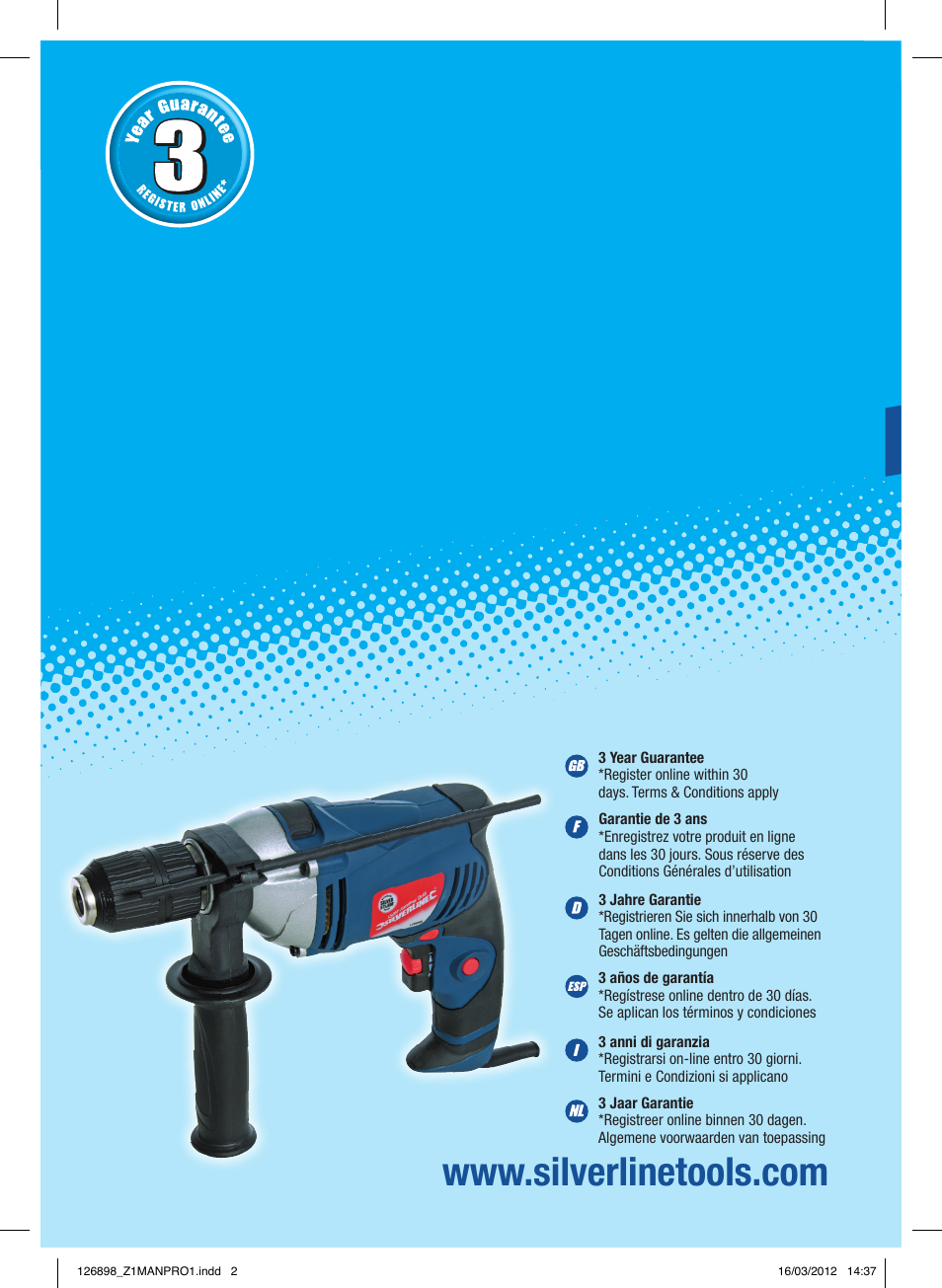 Silverline 550W Hammer Drill User Manual | 28 pages