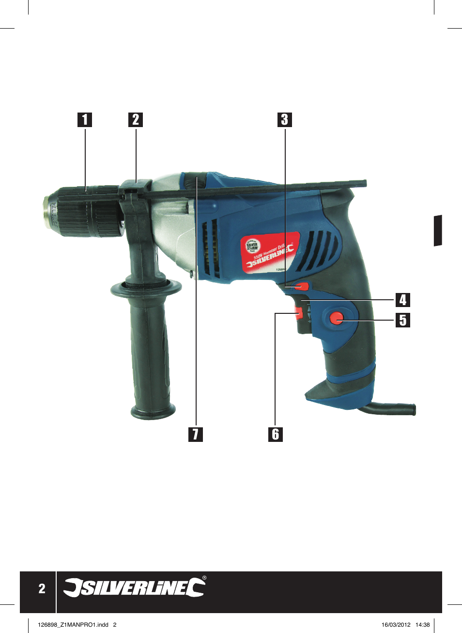 550w hammer drill | Silverline 550W Hammer Drill User Manual | Page 3 / 28