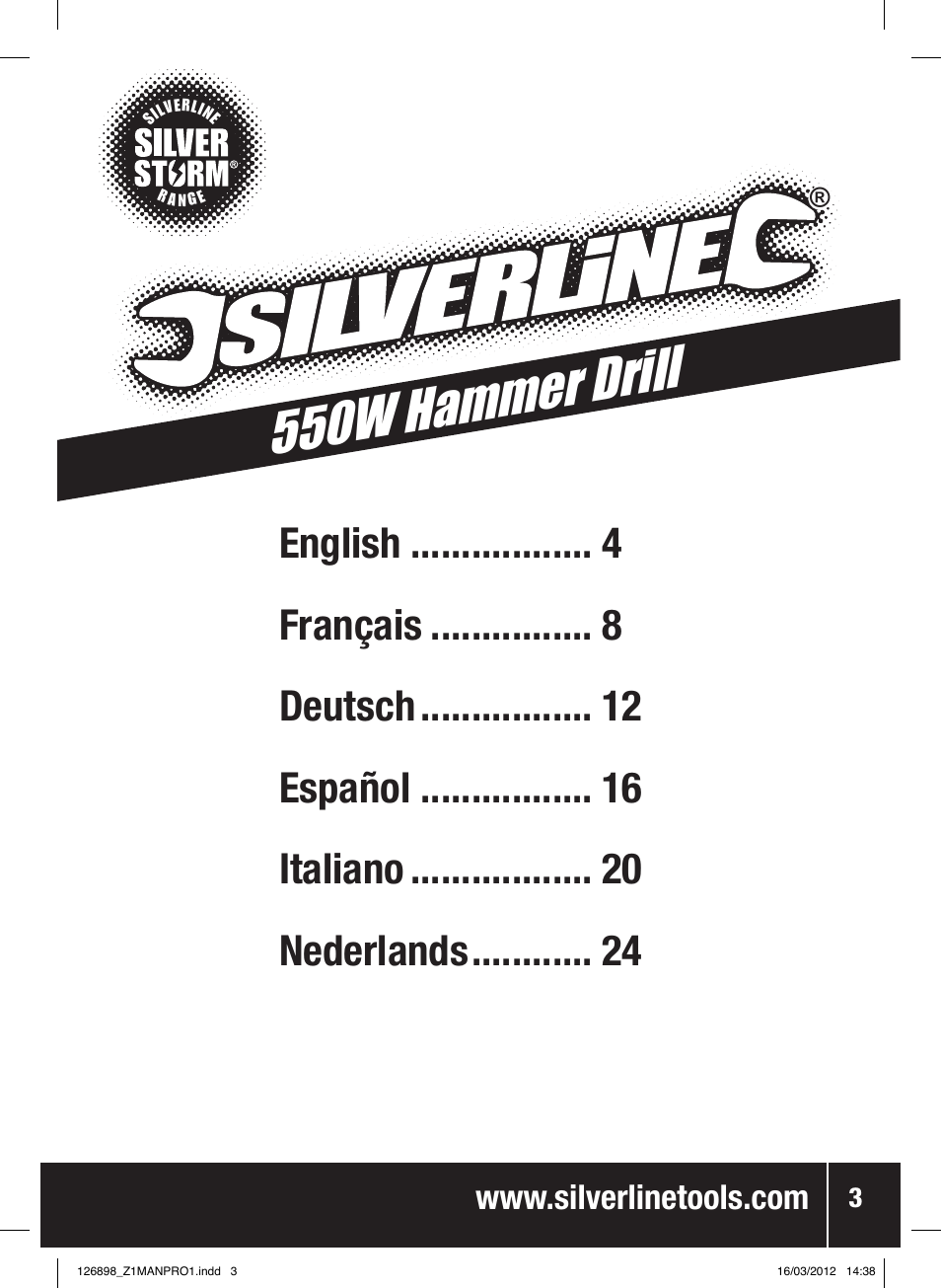550w hammer drill | Silverline 550W Hammer Drill User Manual | Page 4 / 28