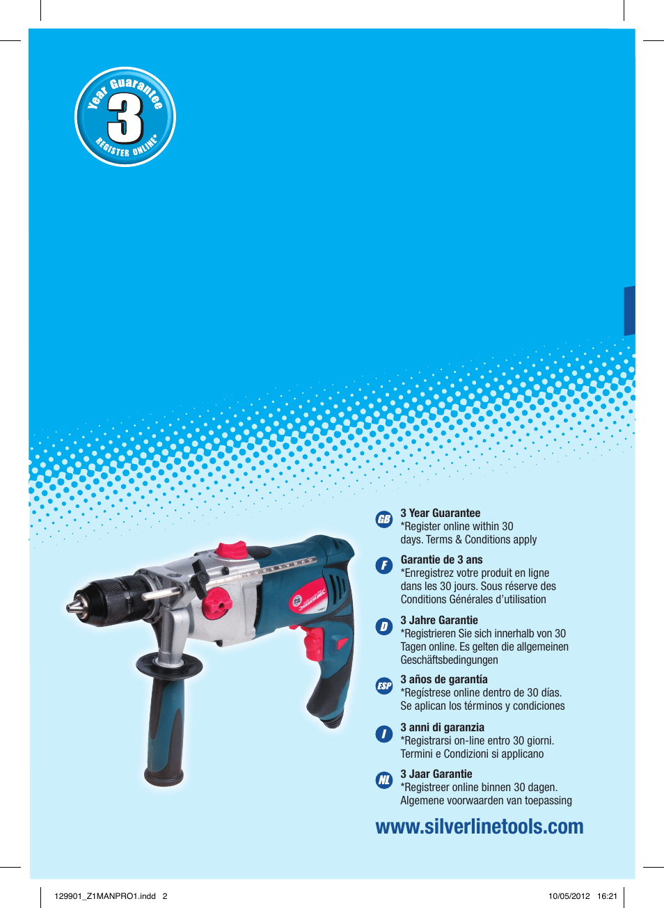 Silverline 1010W Hammer Drill User Manual | 28 pages