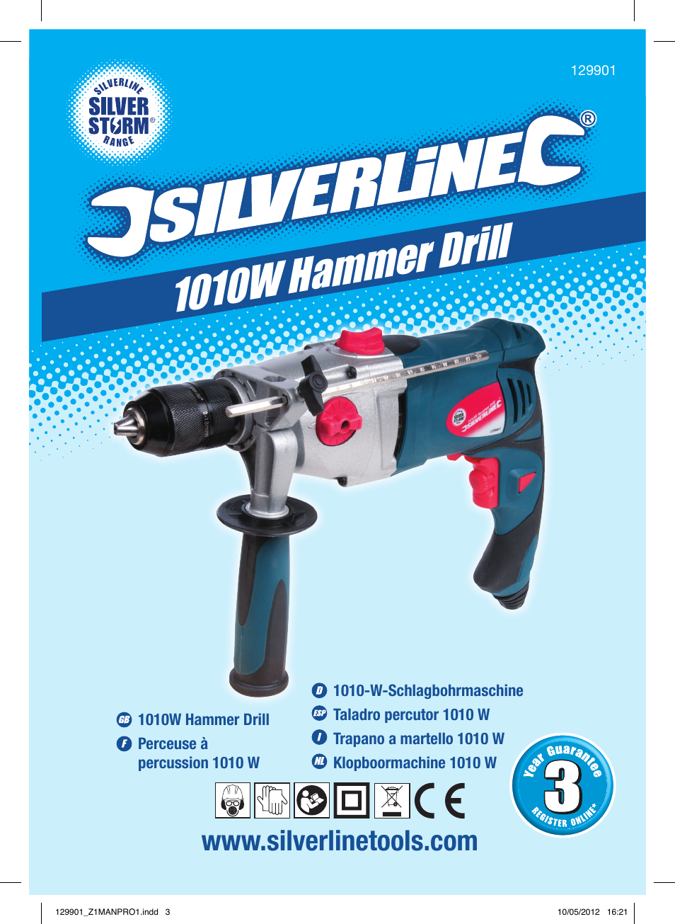 1010w hammer drill | Silverline 1010W Hammer Drill User Manual | Page 2 / 28