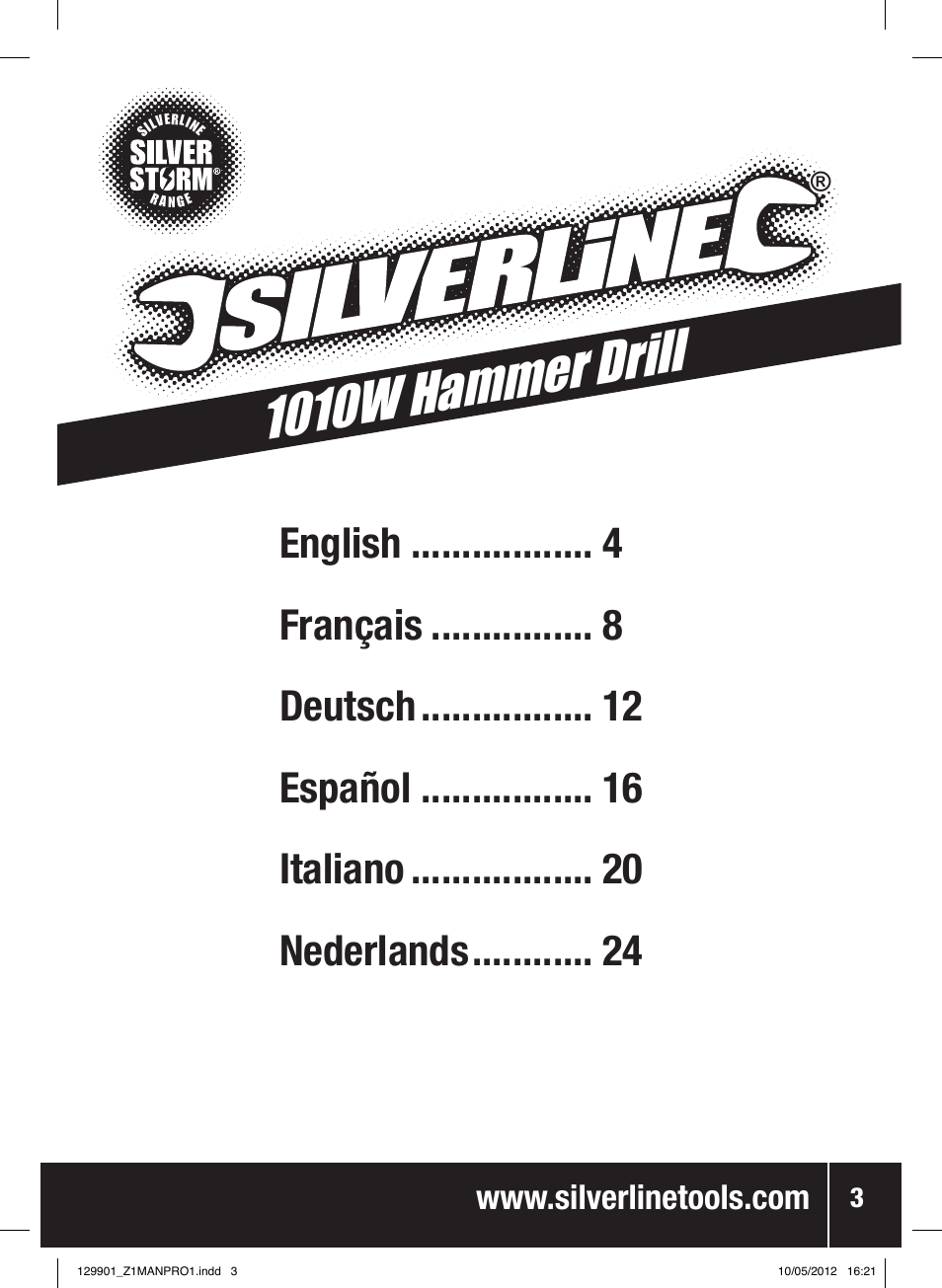 1010w hammer drill | Silverline 1010W Hammer Drill User Manual | Page 4 / 28