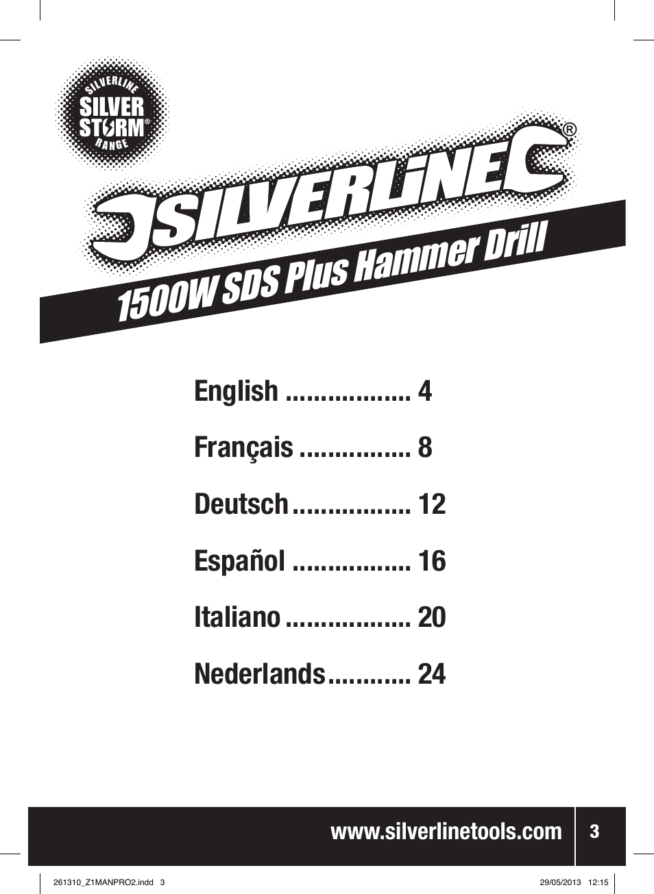 1500w sds plus hammer drill | Silverline 1500W SDS Plus Hammer Drill User Manual | Page 4 / 28