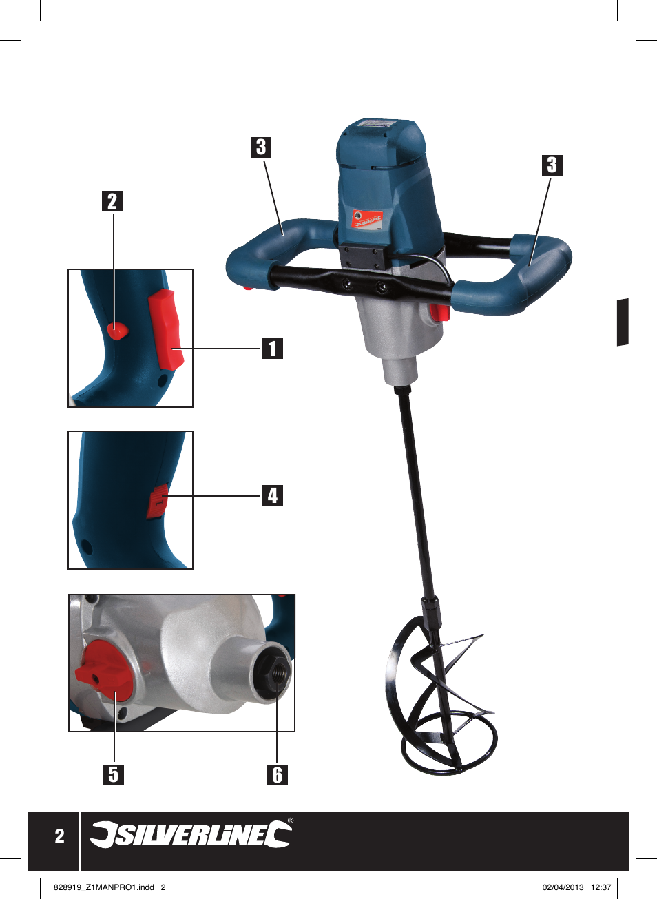 Heavy duty plaster mixer 1800w | Silverline 1800W Heavy Duty Plaster Mixer User Manual | Page 3 / 28