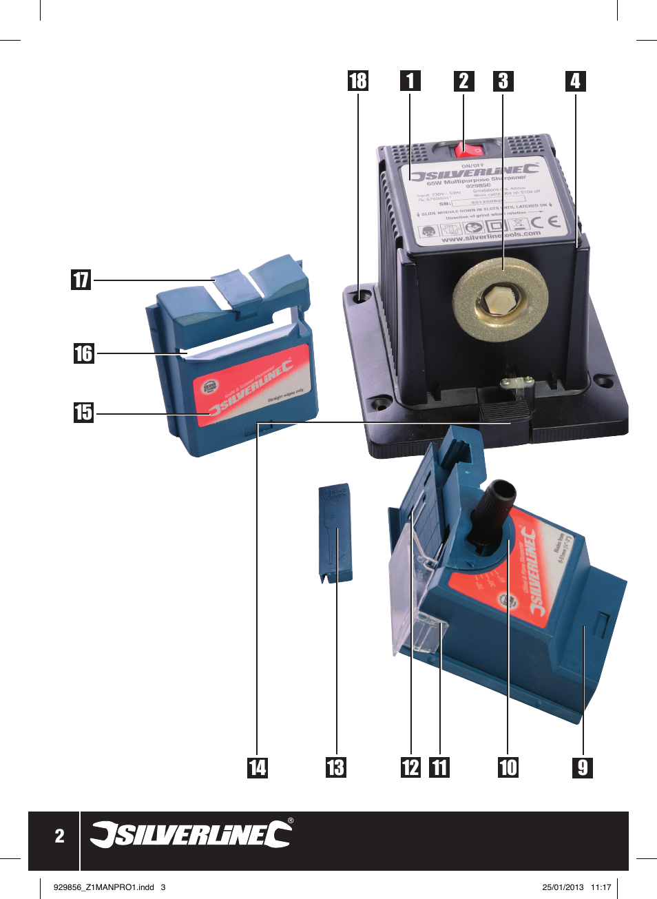 Silverline 65W Multipurpose Sharpener User Manual | Page 3 / 30