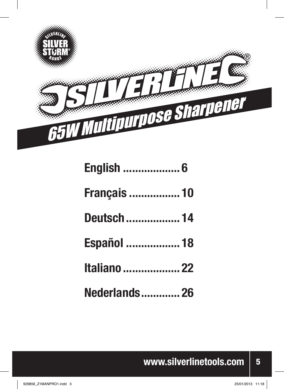 65w multipurpose sharpener | Silverline 65W Multipurpose Sharpener User Manual | Page 6 / 30