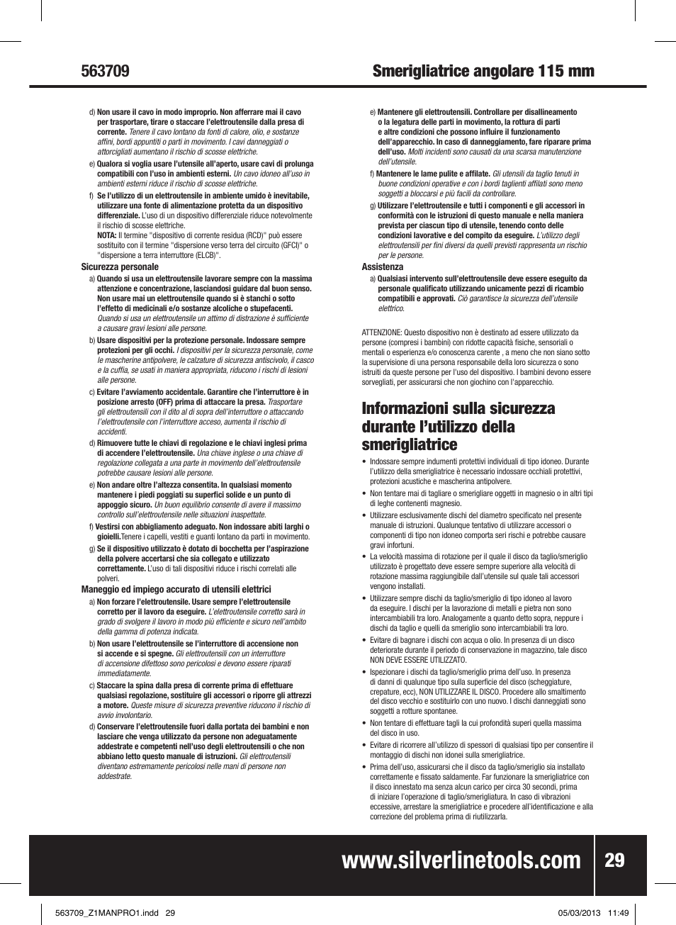 Silverline 800W Angle Grinder 115mm User Manual | Page 30 / 40