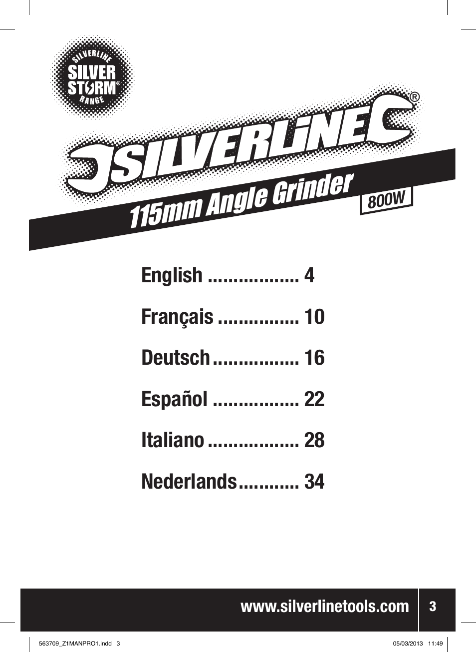 115mm ang le grinder | Silverline 800W Angle Grinder 115mm User Manual | Page 4 / 40