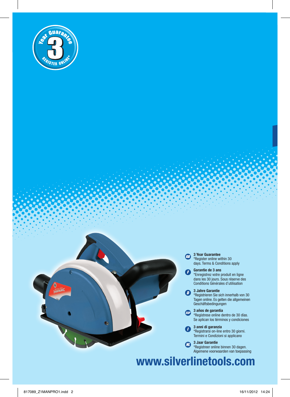 Silverline 1600W Wall Chaser 150mm User Manual | 28 pages