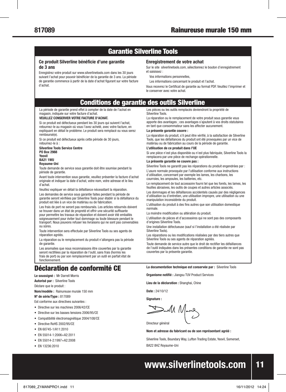Silverline 1600W Wall Chaser 150mm User Manual | Page 12 / 28