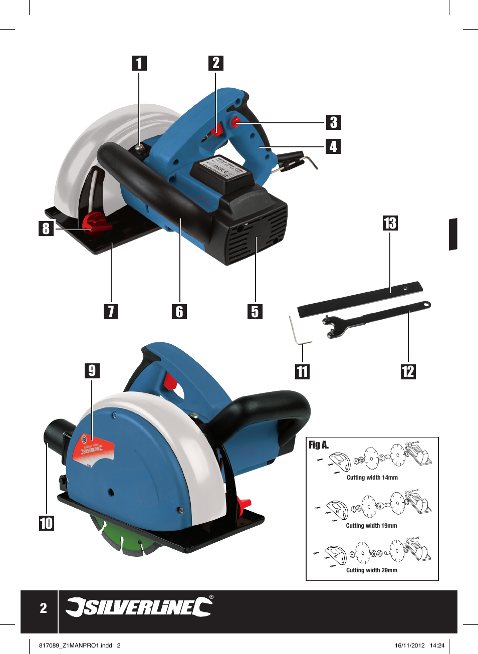 Silverline 1600W Wall Chaser 150mm User Manual | Page 3 / 28