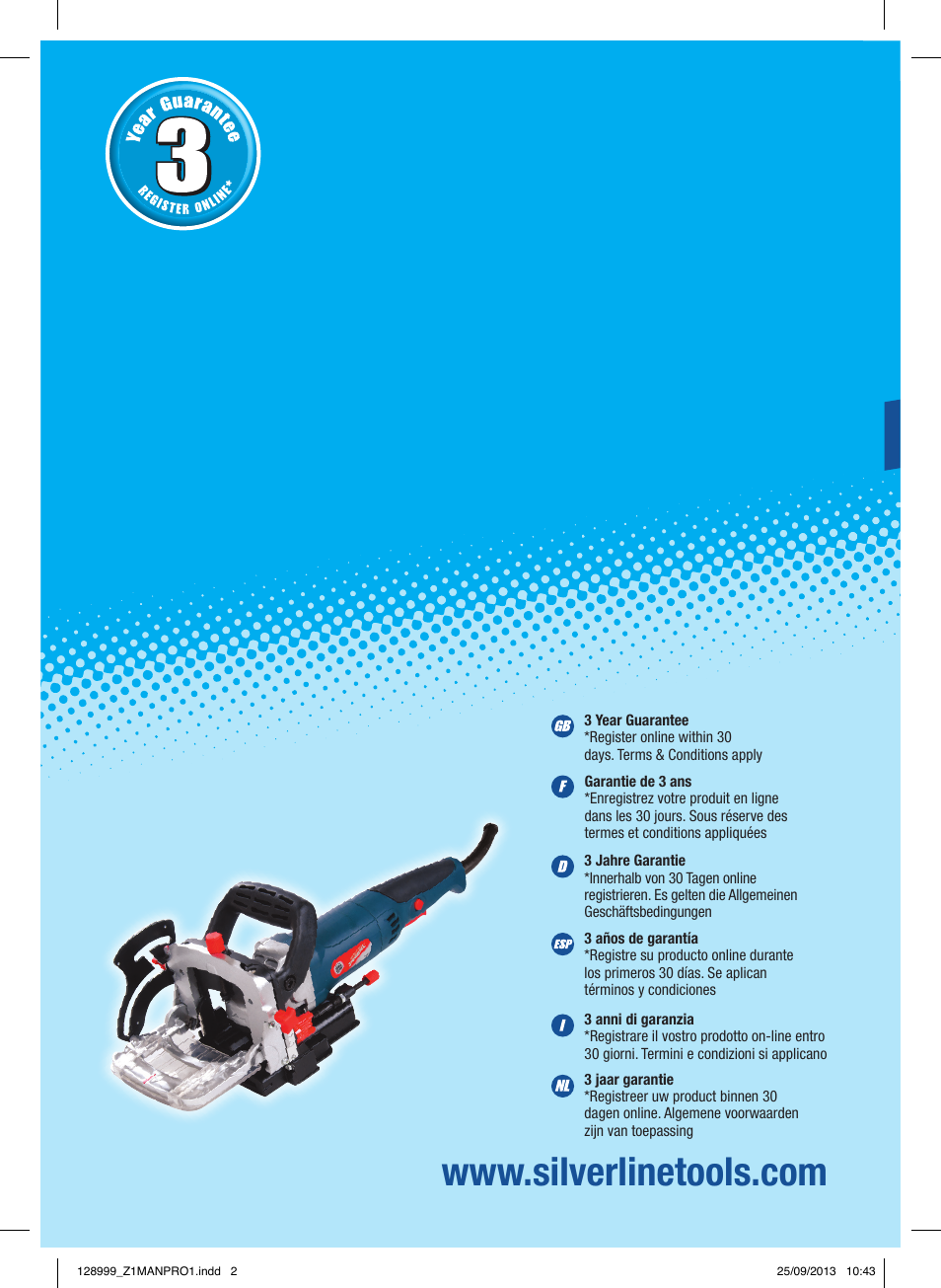 Silverline 900W Biscuit Joiner User Manual | 28 pages