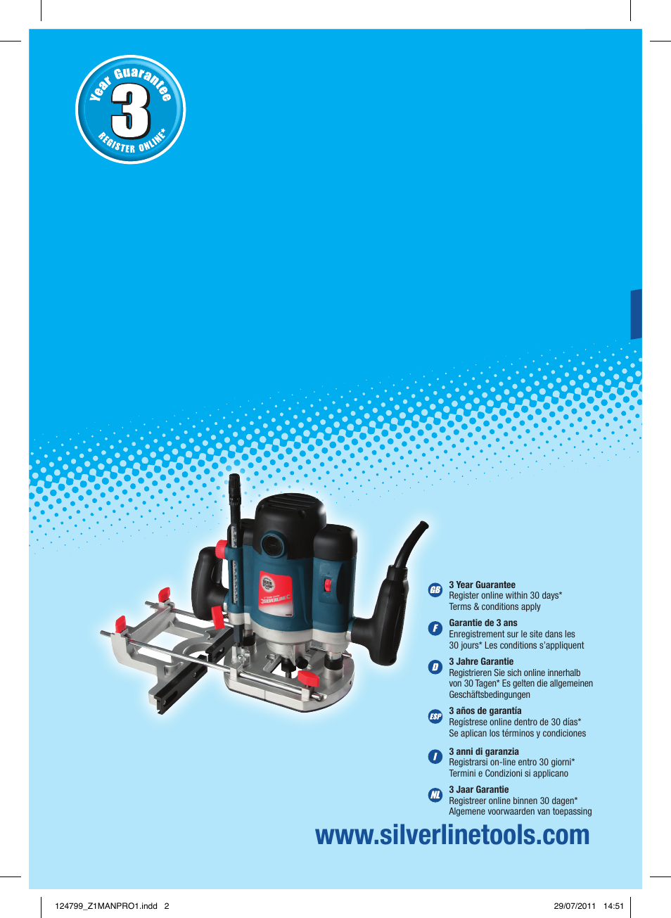 Silverline 2050W 1/ Plunge Router User Manual | 28 pages