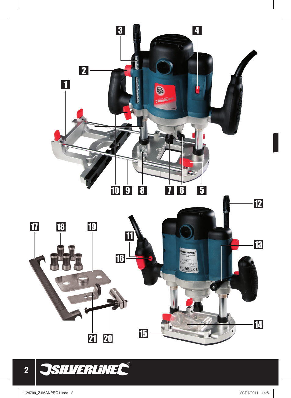 2050w router | Silverline 2050W 1/ Plunge Router User Manual | Page 3 / 28