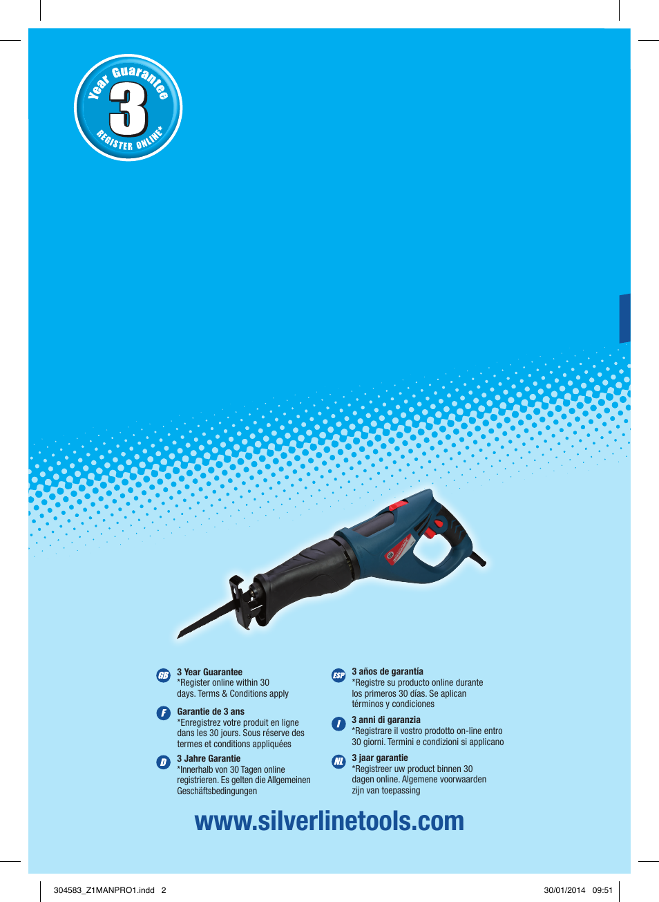 Silverline 800W Reciprocating Saw 115mm User Manual | 40 pages