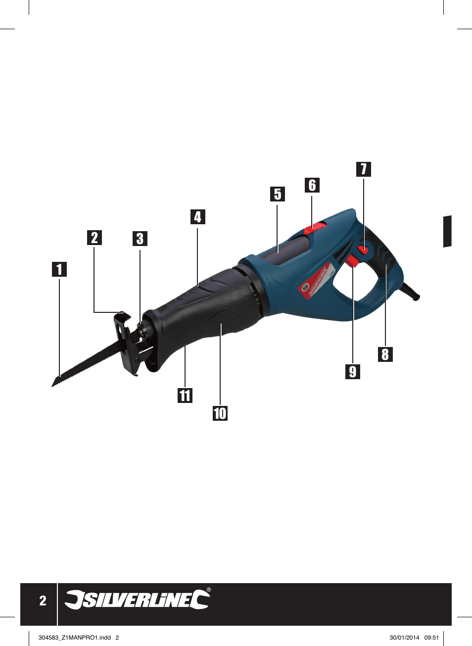 800w reciprocating saw | Silverline 800W Reciprocating Saw 115mm User Manual | Page 3 / 40
