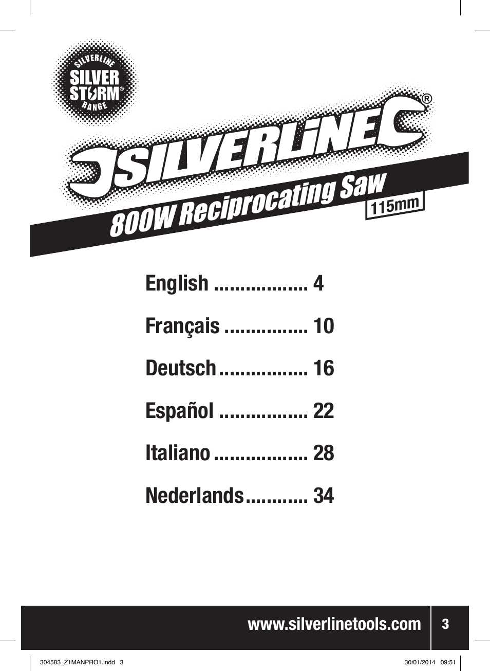 800w reciprocating saw | Silverline 800W Reciprocating Saw 115mm User Manual | Page 4 / 40