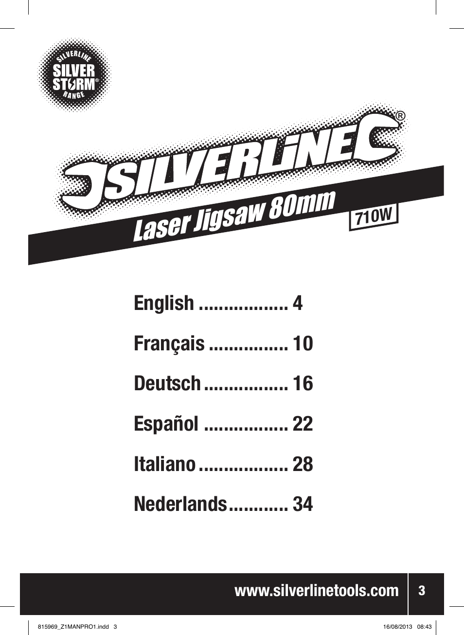 Laser jigsaw 80mm, 710w | Silverline 710W Laser Jigsaw User Manual | Page 4 / 40