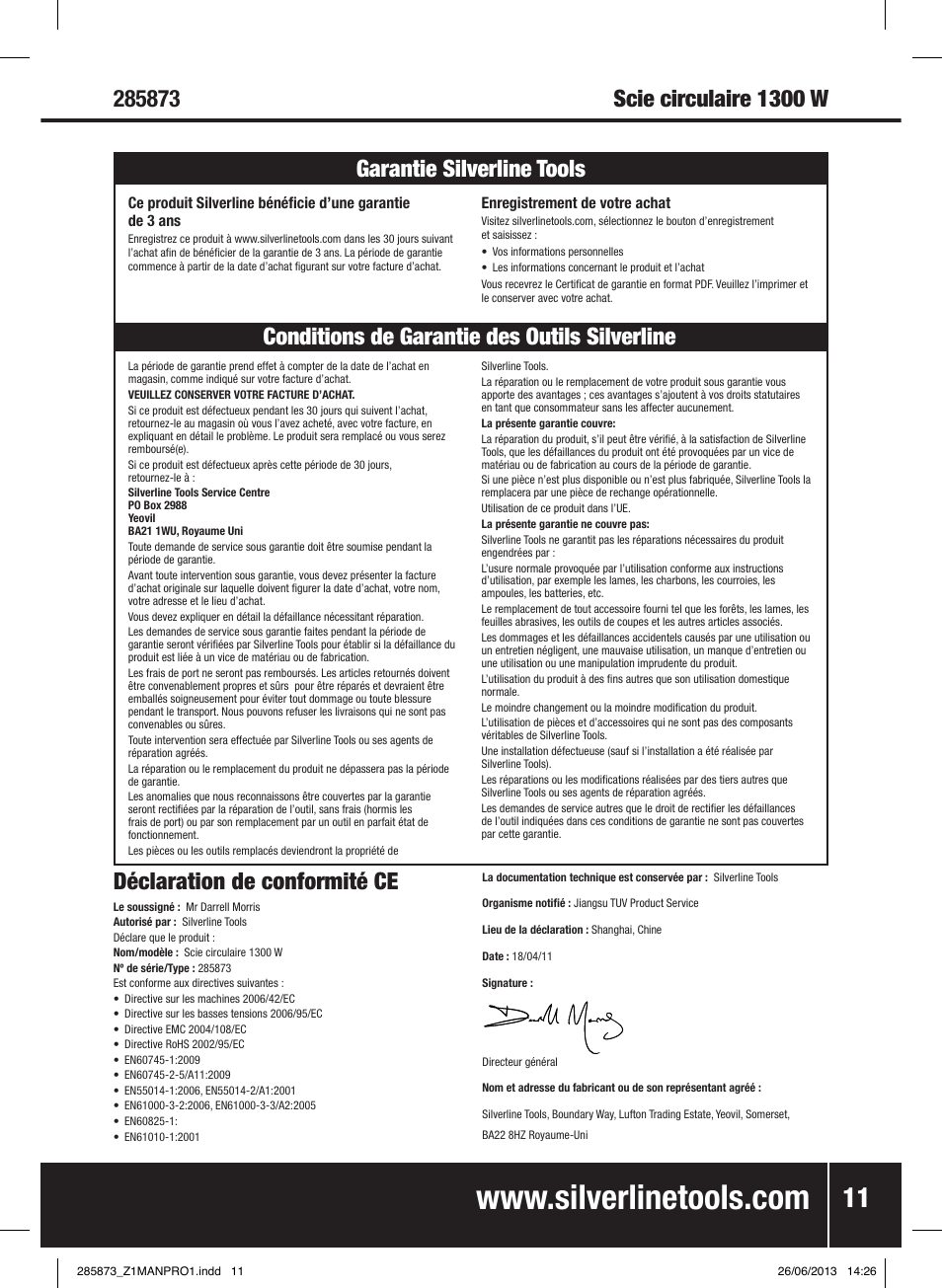 Silverline 1300W Circular Saw with Laser Guide 185mm User Manual | Page 12 / 28