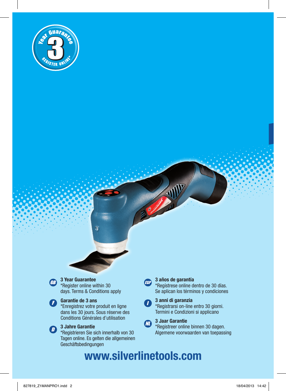 Silverline 10.8V Cordless Oscillating Multi-Tool User Manual | 28 pages