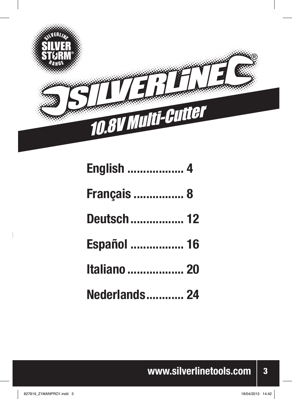 8v multi-cutter | Silverline 10.8V Cordless Oscillating Multi-Tool User Manual | Page 4 / 28