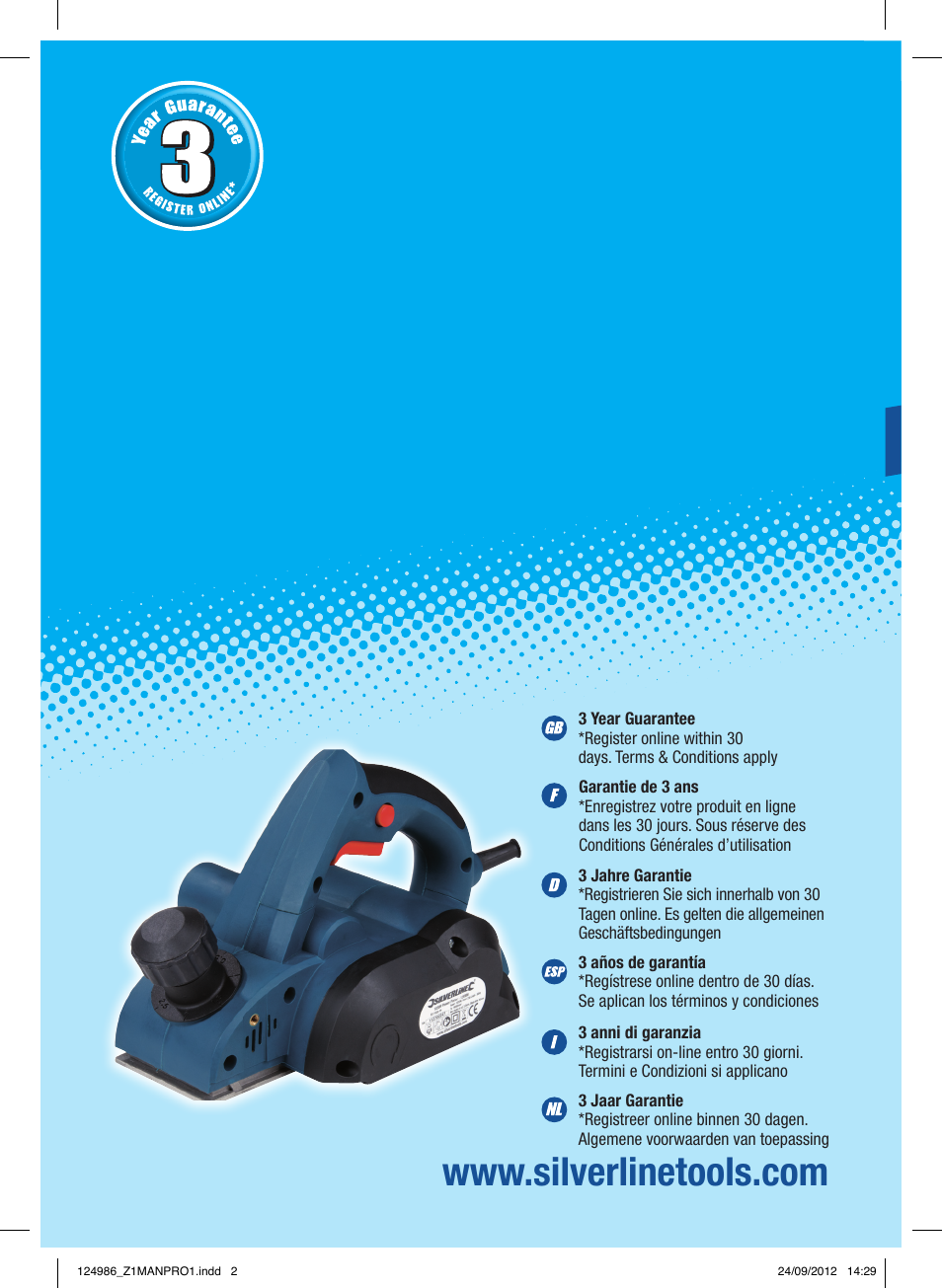 Silverline 1020W Planer User Manual | 28 pages