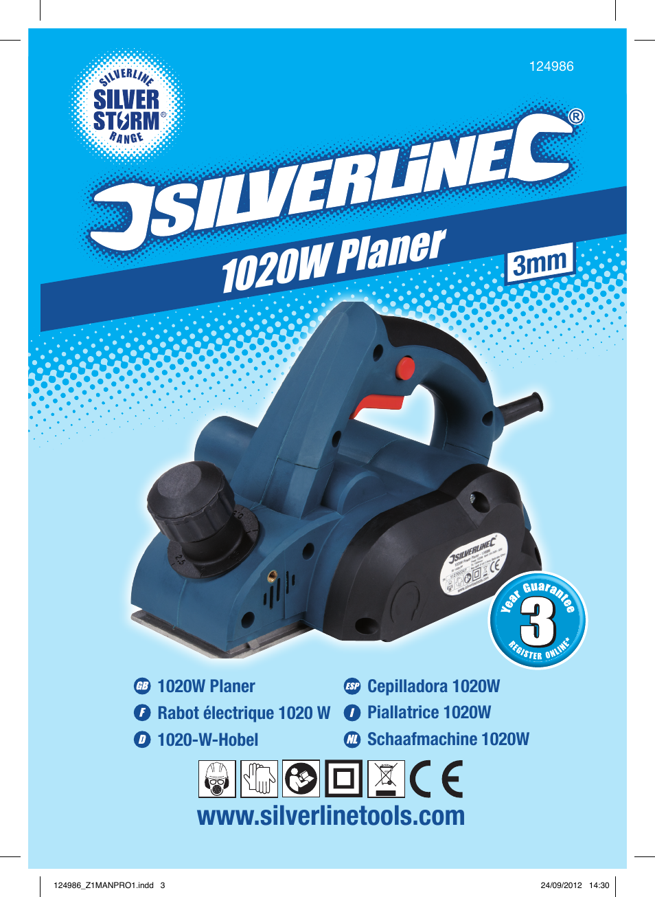 1020w planer | Silverline 1020W Planer User Manual | Page 2 / 28