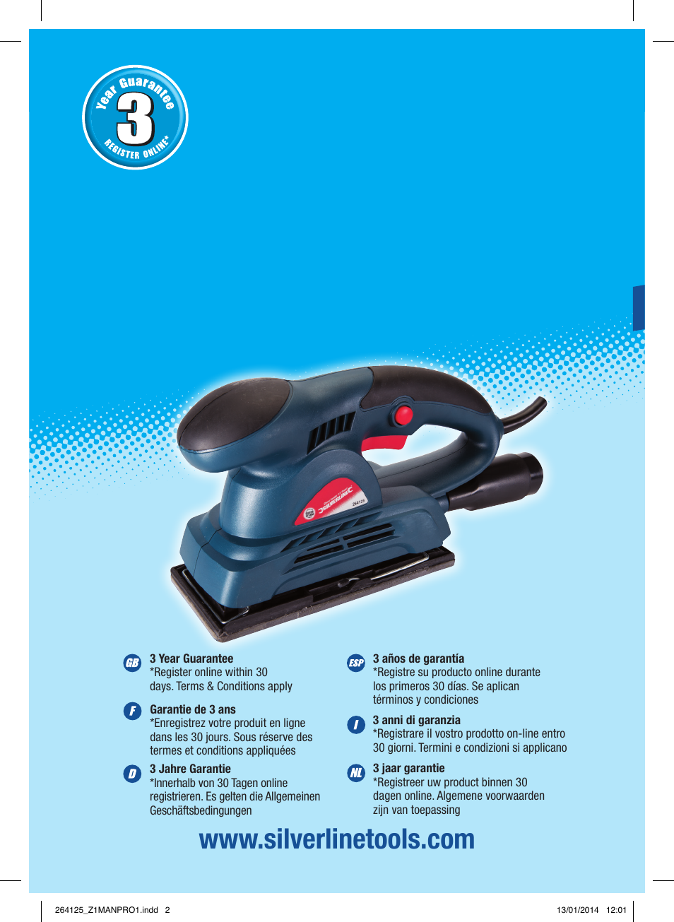 Silverline 150W Orbital Sander 1/3 Sheet User Manual | 28 pages