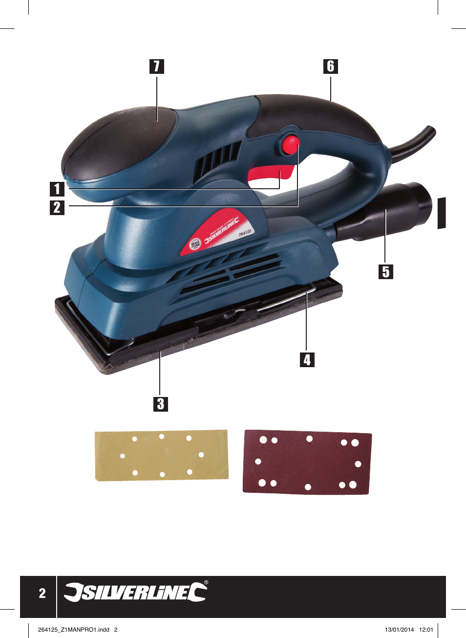 150w orb ital sander, Sheet | Silverline 150W Orbital Sander 1/3 Sheet User Manual | Page 3 / 28