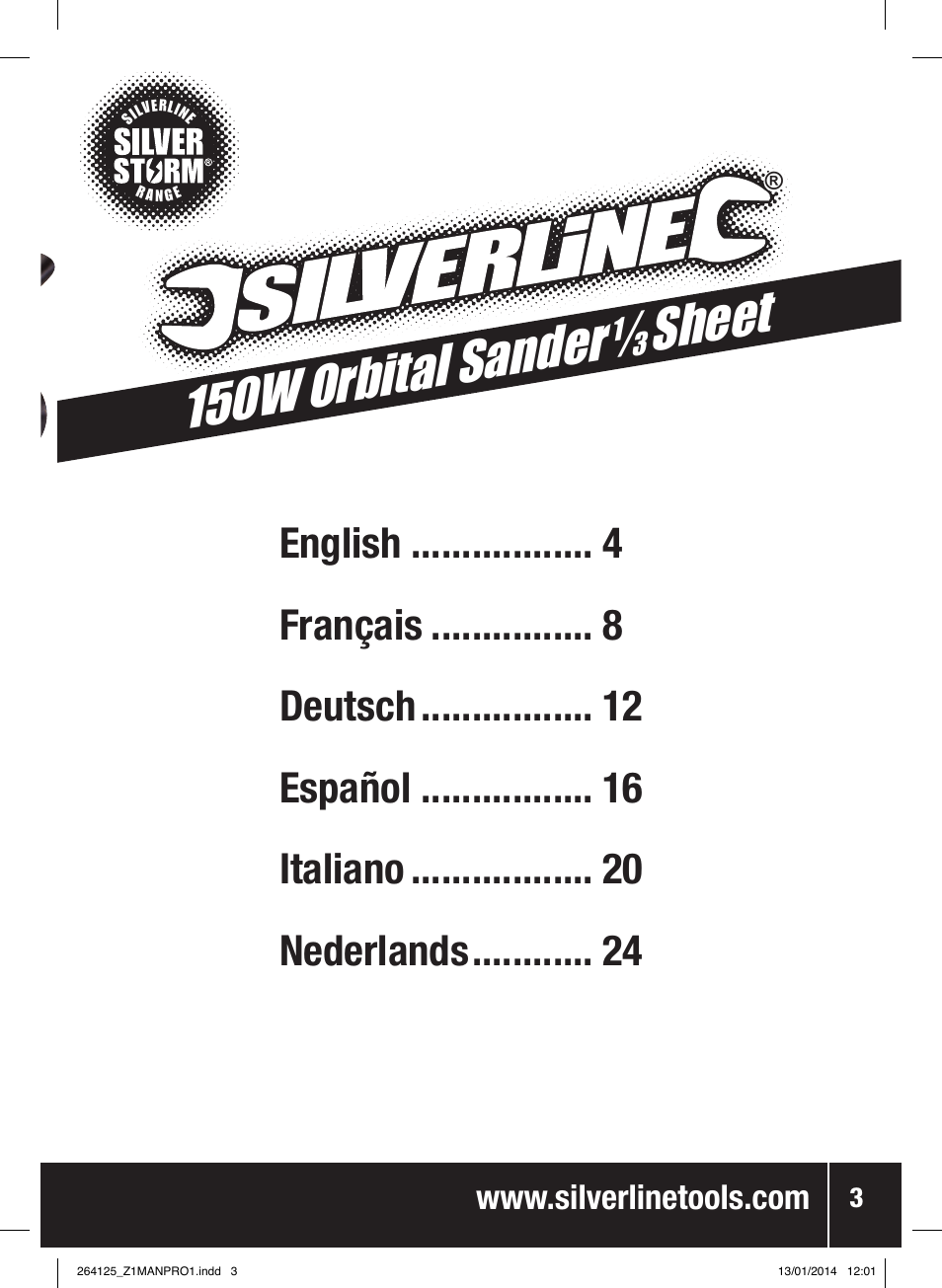 150w orb ital sander, Sheet | Silverline 150W Orbital Sander 1/3 Sheet User Manual | Page 4 / 28