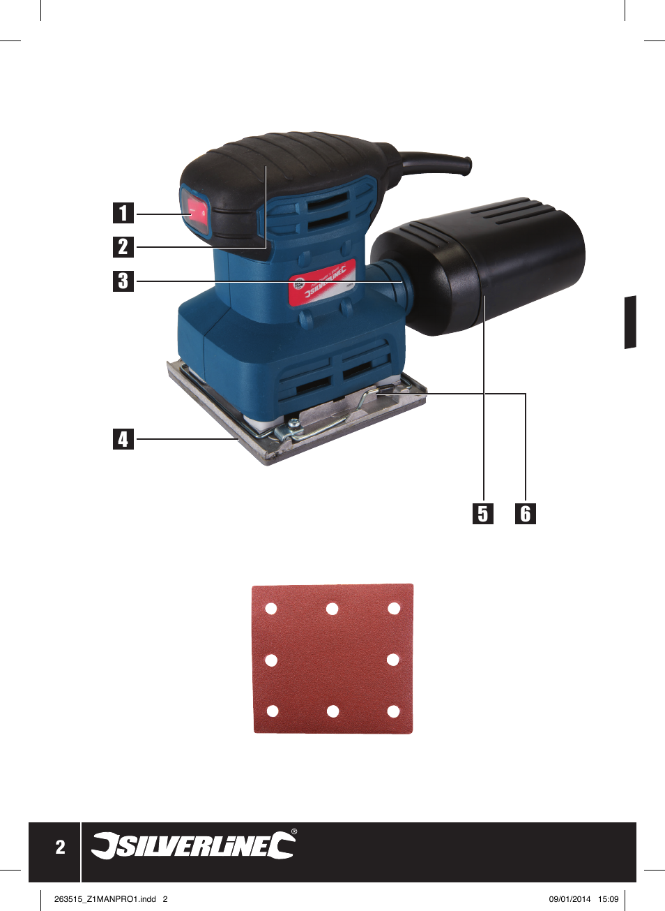 Palm sand er, Sheet | Silverline 220W Palm Sander 1/4 Sheet User Manual | Page 3 / 28