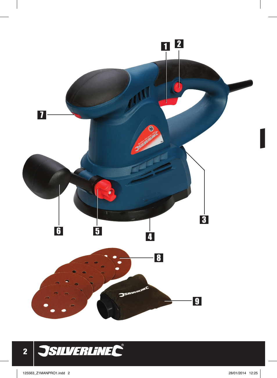 430w rand om orbit sander | Silverline 430W Random Orbit Sander 125mm User Manual | Page 3 / 40