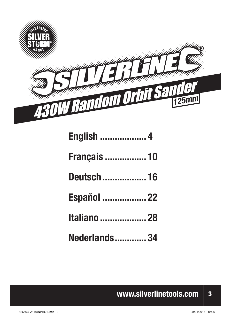 430w rand om orbit sander | Silverline 430W Random Orbit Sander 125mm User Manual | Page 4 / 40
