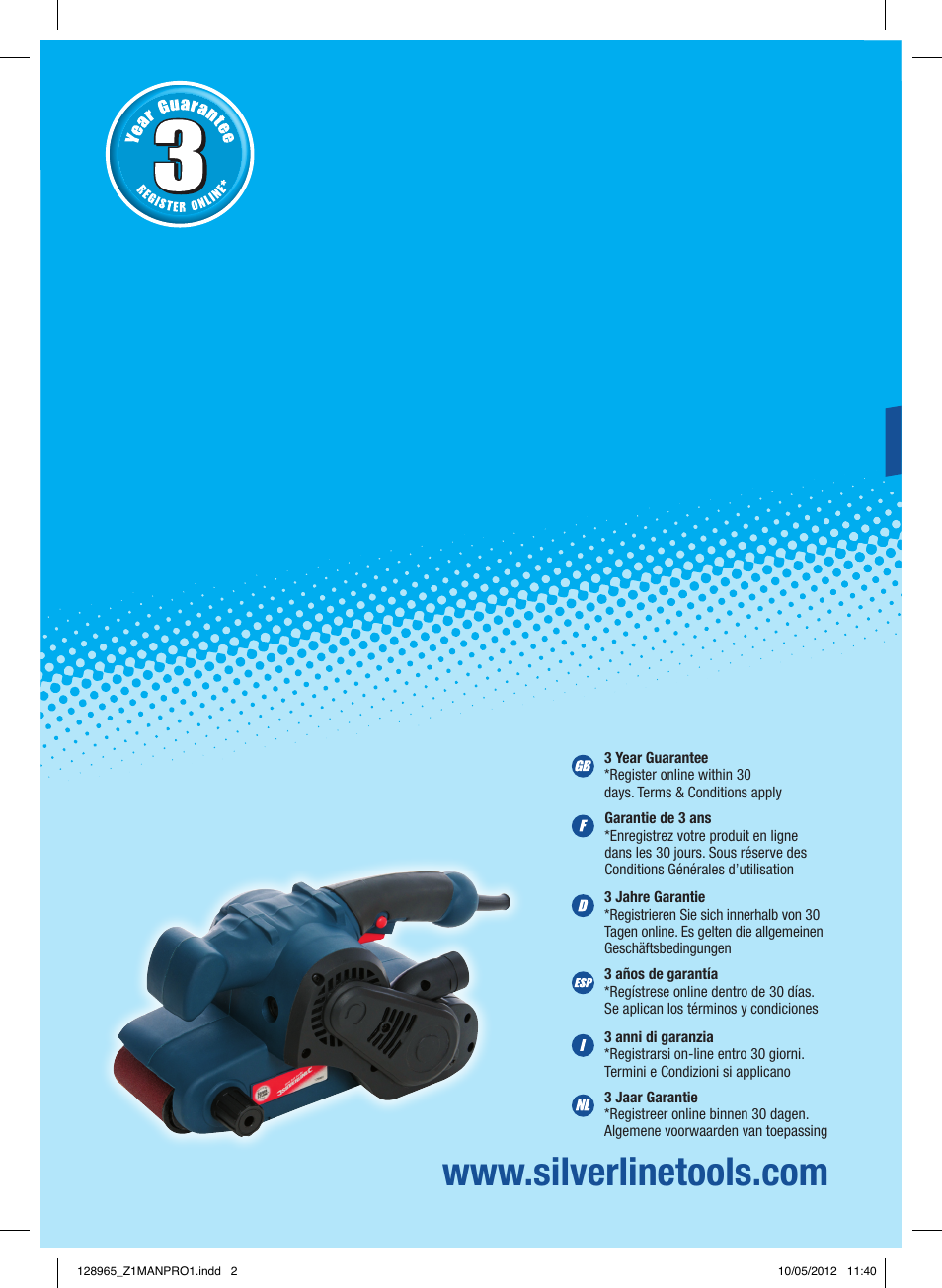 Silverline 950W Belt Sander 76mm User Manual | 28 pages