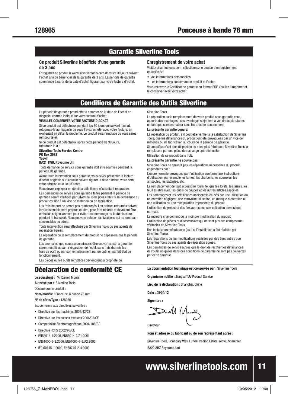 Silverline 950W Belt Sander 76mm User Manual | Page 12 / 28